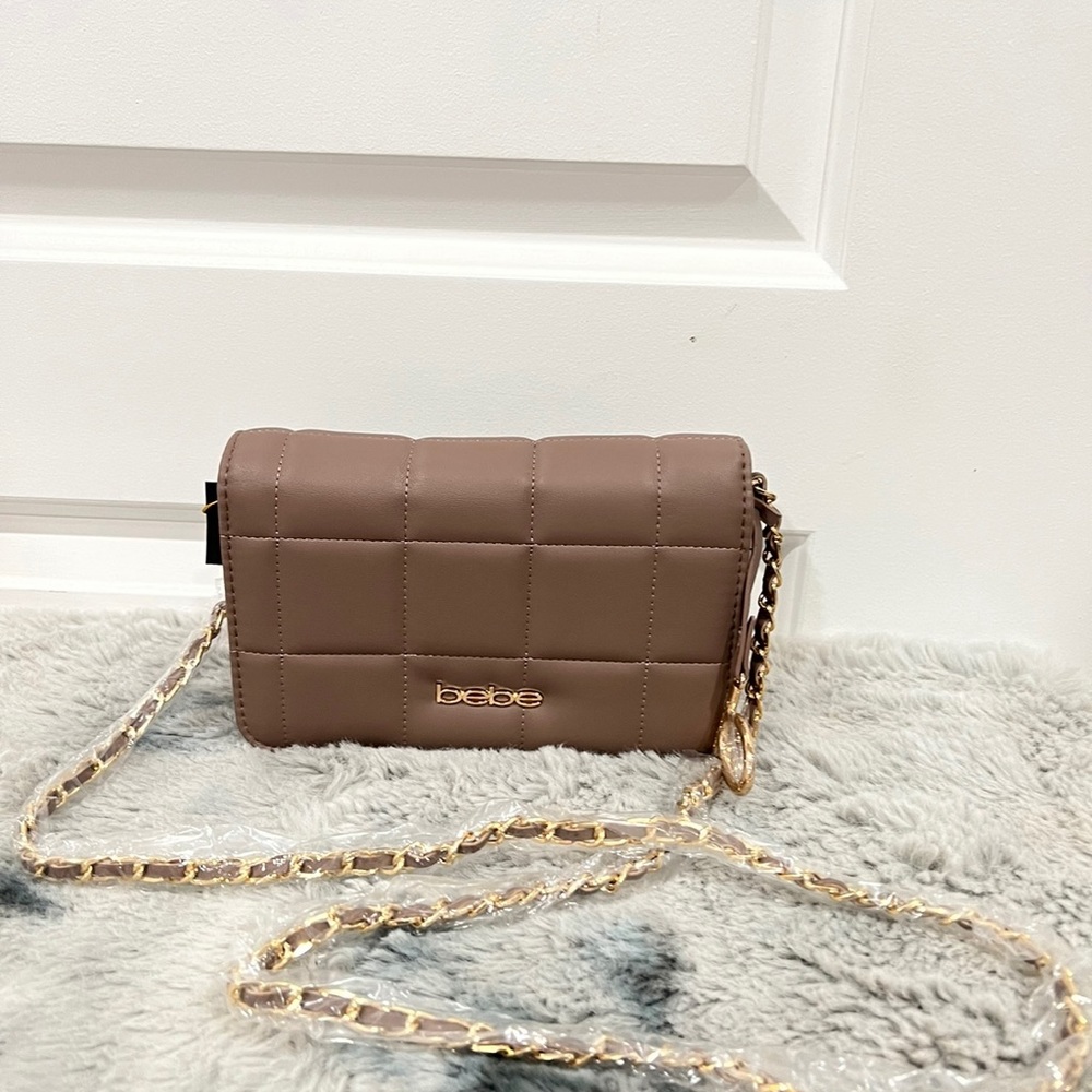 Bebe taupe color cross body
